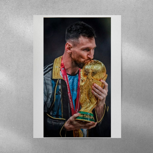 Póster Messi Argentina Campeón Del Mundo 