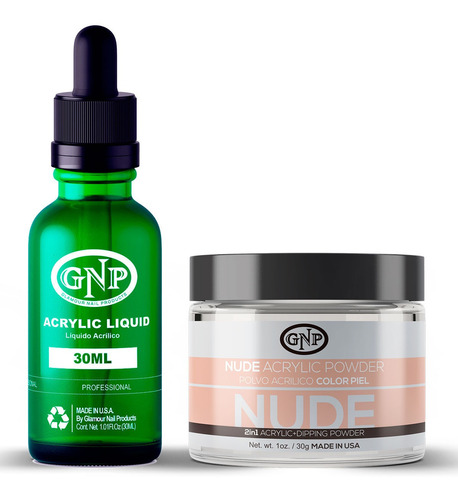 Polvo Acrílico Gnp Nude 30gr. + Líquido Acrílico Gnp 30ml