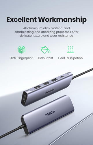 Hub Usb C 5 En 1 Pd Modelo Cm136 15cms Ugreen