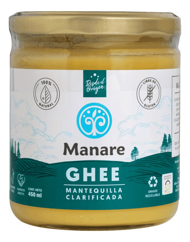 Ghee Mantequilla Clarificada 450 Ml Manare. Agronewen