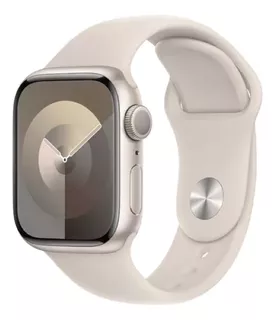 Apple Watch Series 9 GPS • Caixa estelar de alumínio – 41 mm • Pulseira esportiva estelar – M/G
