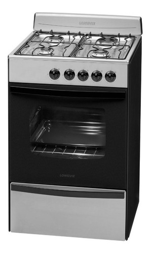 Imagen 3 de 3 de Cocina Longvie Standard 13231XF multigas 4 hornallas acero inoxidable puerta con visor 74L