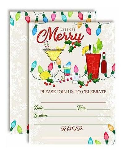 Let S Get Merry Holiday - Invitaciones Para Fiesta De Navida