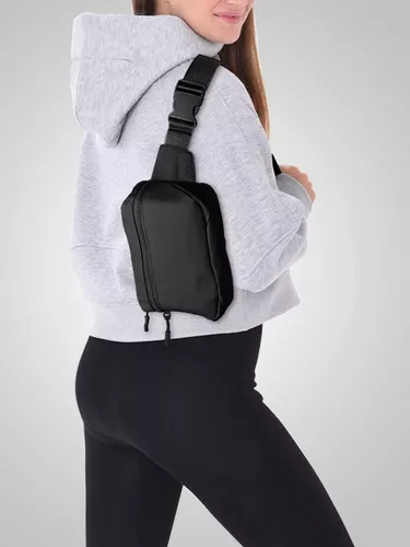 Riñonera de 2 L para mujer, riñonera, mini bolsa cruzada de limón para  mujeres y hombres, impermeable, para todas partes, Negro 