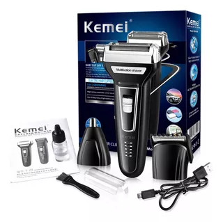 Rasuradora Kemei Km-6558 Navaja Peluquería Negra - 110v/240v