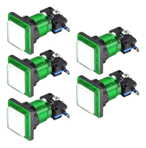 Botón Push De Juego Uxcell 34x34 Square 12v Led Led Pushador