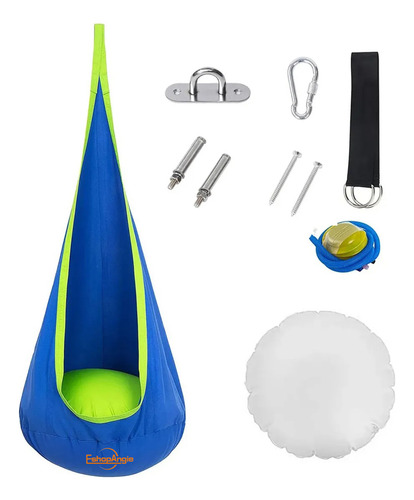 Columpio Sensorial Hamaca Niños Interior Y Exterior Con Cojín Color Azul Marino Eshopangie