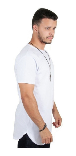 Imagem 4 de 10 de Kit C/4 Blusas Camisetas Camisas Longline Masculinas Longas