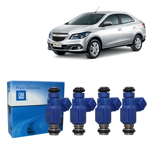 Jogo 4 Bico Injetor Original Gm Onix Prisma 1.0 8v Flex 2015