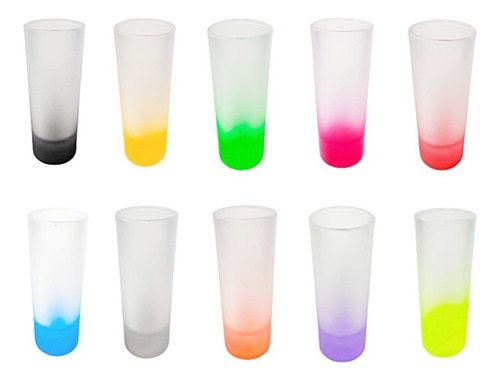 Imagen 3 de 10 de Vaso Tequilero Tlp Cristal Fondo De Colores Para Sublimación
