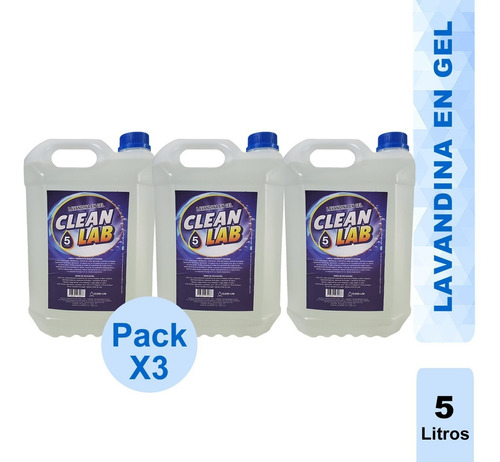 Gel Con Lavandina Baños Y Cocinas Oferta 3 X 5 Lts Clean Lab