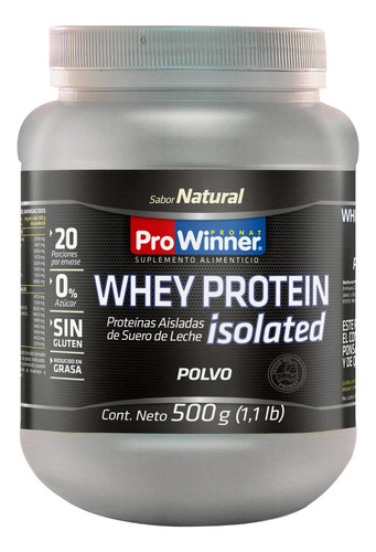 Whey Protein Isolated Natural 500 Grs Prowinner