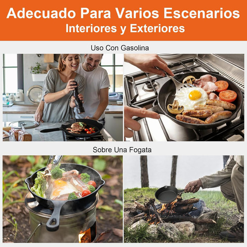 Set De 5 Sartenes De Hierro Fundido Antiadherentes
