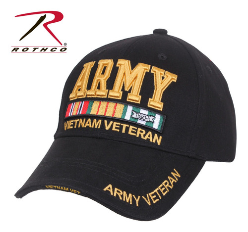 3958 Gorra Modelo Army Vnm Veteran, Rothco, Negro, Importado
