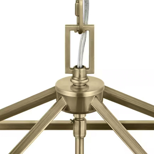 Lampara De Techo Colgante Rustico De Laton 4 Luces 12'' Estructura Dorado