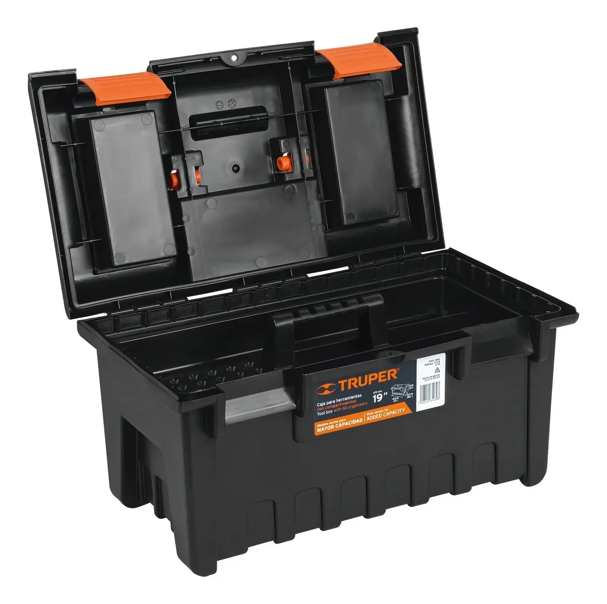 Caja para herramienta de 19" con compartimentos Truper CHA-19NC