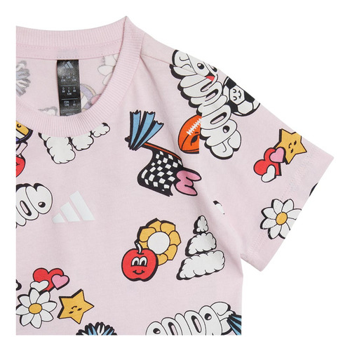Shorth Conjunto 2 Piezas I Fun Aop Set adidas 6235 Rosa Niña