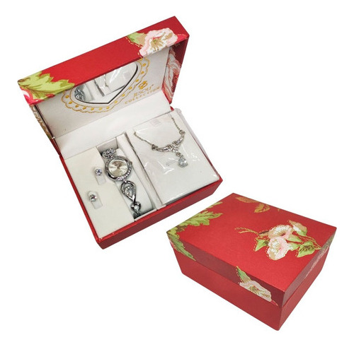 Amor Y Amistad Reloj Aretes Cadena Regalo Belleza Estuche 