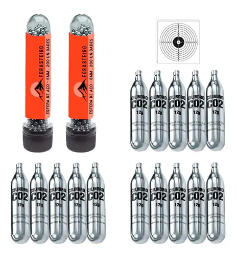 comprar Munição Pistola Rossi C11 6mm 400un + 15 Co2 12g + Alvos