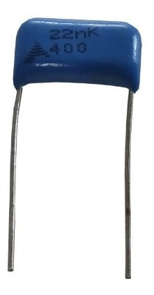 Imagem 1 de 2 de Capacitor Poliester 22nf K 400v Código 22nk Pacote Com 10un