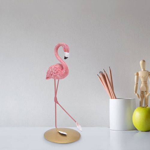 Lq Adornos De Flamenco Estatua Rosa, Figura De Resina Para D