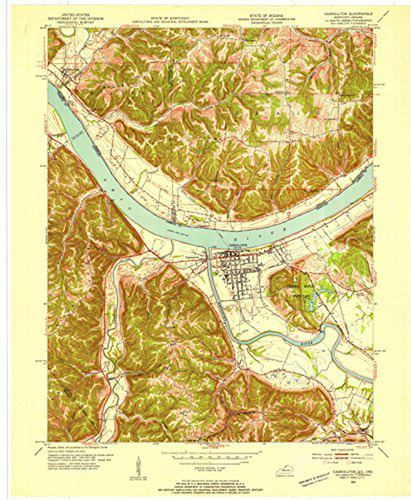 Mapa Topográfico Histórico De Carrollton, Ky 1953 - 24in X 3