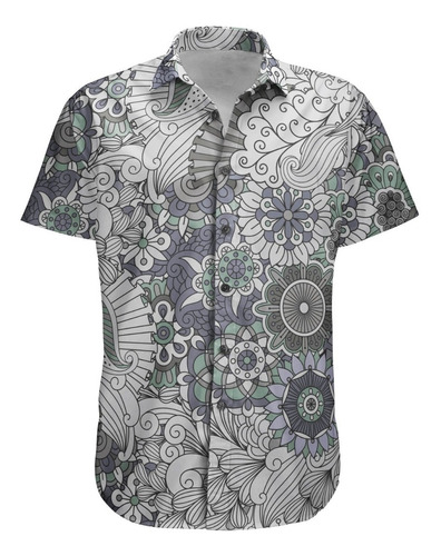 Camisa Botão Oriental Cult Hype Floral Summer Color Yakuza