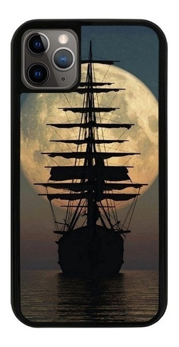 Funda Uso Rudo Tpu Para iPhone Barco Luna Velero Sombra