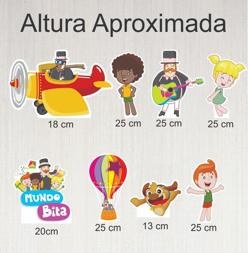Kit Festa Com Displays E Painel Decorativo Mundo Bita