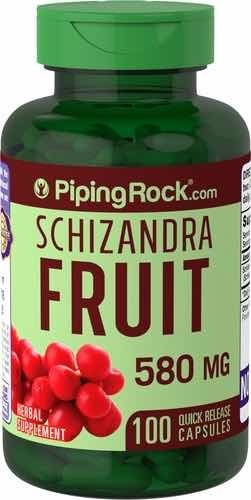 Schizandra Fruit 1160 Mg X 100 Cápsulas Piping Rock Sabor Neutro
