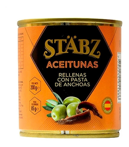 Aceitunas Con Pasta De Anchoas Stäbz 200 Gr. España