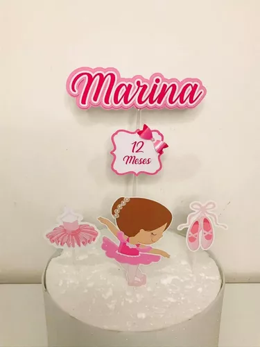 Topo de bolo personalizado no tema Princesa bailarina