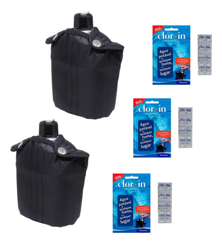 Kit 2 Cantis Com Caneca 900ml + 30 Pastilhas Purificadoras