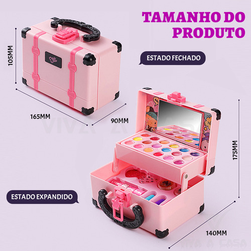 Maleta De Maquiagem Infantil Profissional Completa Lavável