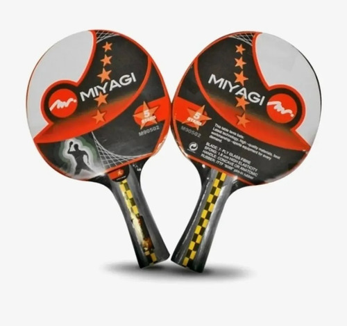 Par Raquetas Ping Pong Profesional Tenis Miyagi 5 Estrellas 