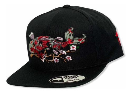 Gorra Yupoong Línea Koi Japonés Amor O Afecto Snapback