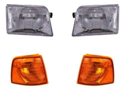 2 Faros + 2 Cuartos Depo Para Ford Ranger 1993 A 1997