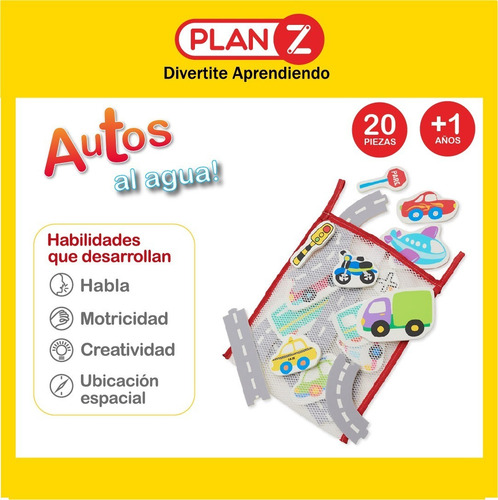 Imagen 2 de 9 de Juguete Agua Bebes Autos Goma Eva Bolsa Red Infantil Niños