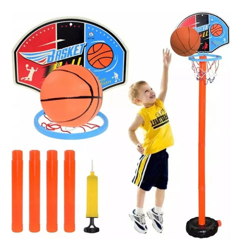 Soporte De Cesta De Plástico Elevable Basquett Juego Niño