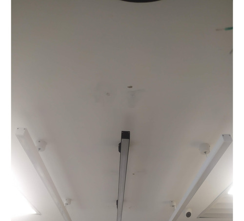 Lampara Colgante Lineal Recto 60w Base Blanca 6500k Oficina