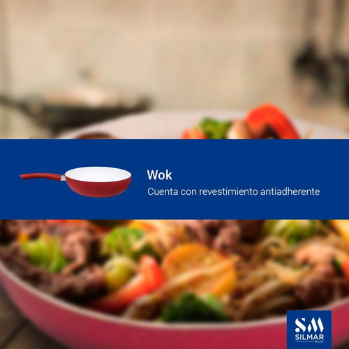 Imagen 4 de 9 de Wok Ceramica Antiadherente 28cm Silmar