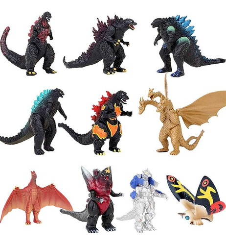 Acción De Godzilla Toys Juego De 10 Figuras De