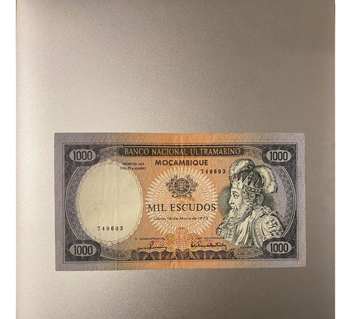 Cédula Mocambique - 1000 Escudos - 1972 - Mbc - Escassa