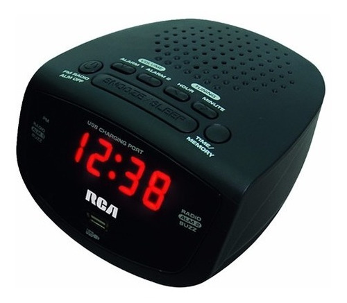 Radio Reloj Despertador Pantalla Led Usb Rca Rp-2950usb