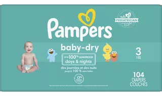 Pampers Baby-dry Disposable Diapers Size 3, 104 Count, Super