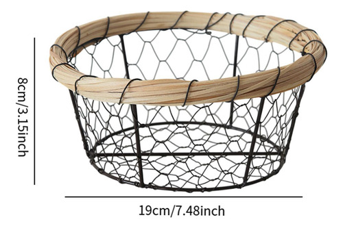 Cesta De Almacenamiento Tejida Con Alambre De 19 Cm X 8 Cm