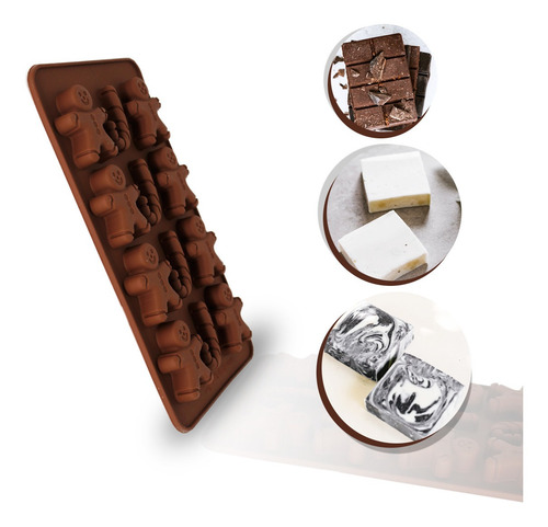 Imagem 4 de 7 de Forma De Silicones Boneco Neve Natal Bombom Chocolate 12 Cav