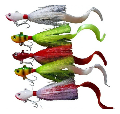 5 Bailarinas Plumero Minnow 1.5 Oz Robaleras Pesca Mixtas Currican Señuelo