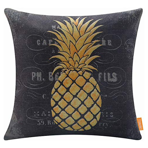 Funda De Almohada De Decoración De Piña 18x18 Pulgada...