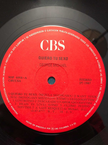 Imagen 4 de 4 de Vinilo George Michael I Want Your Sex 1987 12 Inch